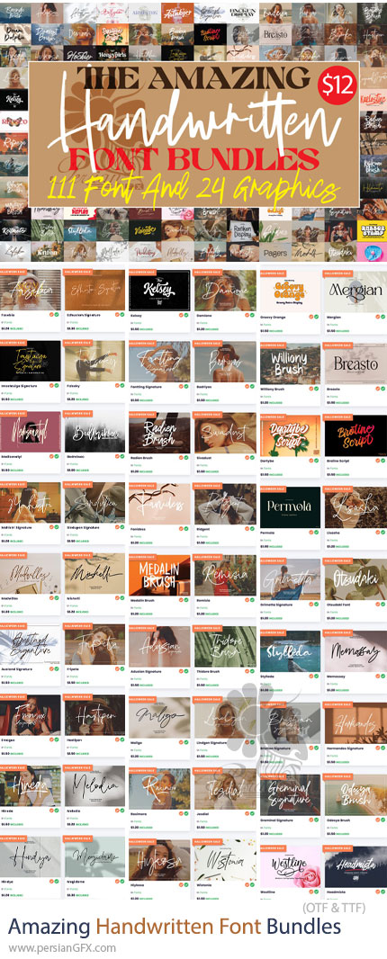 دانلود بیش از 110 فونت انگلیسی با طرح های دست نویس متنوع - Amazing Handwritten Font Bundles