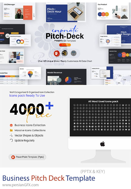 دانلود پرزنتیشن پاورپوینت برای معرفی استارتاپ و شرکتها - TemplateMonster Business Pitch Deck Template