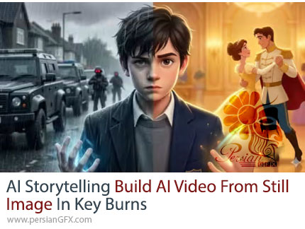آموزش ساخت ویدیو از تصویر ثابت با افکت Ken Burns و هوش مصنوعی - AI Storytelling Build AI Video From Still Image In Key Burns