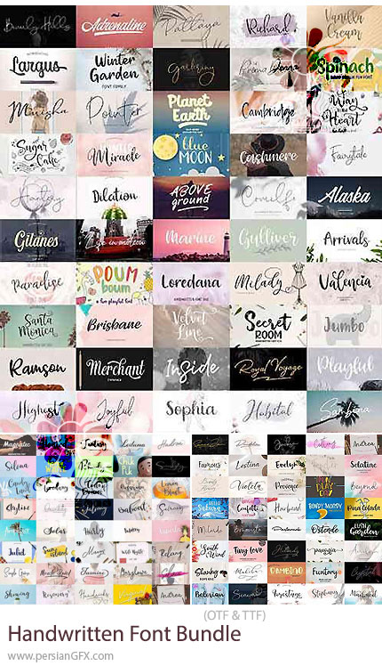دانلود مجموعه فونت انگلیسی دست نویس - Handwritten Font Bundle