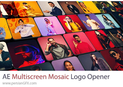 دانلود پروژه افترافکت نمایش لوگو با استایل موزاییکی و چندصفحه‌ای - Multiscreen Mosaic Logo Opener