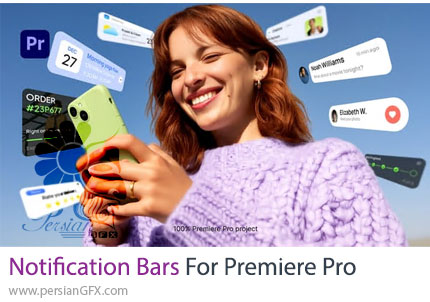 دانلود پروژه پریمیر نوارهای اعلان یا نوتیفیکیشن متحرک + آموزش - Notification Bars