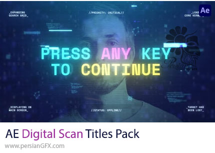 دانلود پروژه افترافکت پک عناوین متحرک با افکت اسکن دیجیتال + آموزش - Digital Scan Titles Pack