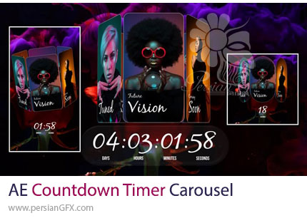 دانلود پروژه افترافکت تایمر شمارش معکوس به سبک کاروسل + آموزش - Countdown Timer Carousel