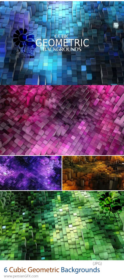 دانلود مجموعه پسزمینههای هندسی سهبعدی - Cubic Geometric Backgrounds