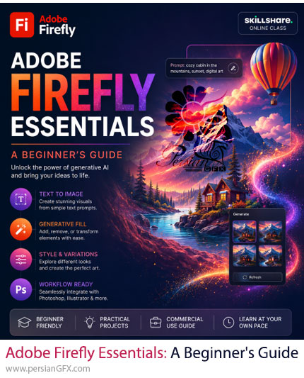 آموزش جامع ادوبی فایرفلای برای ساخت و ویرایش تصاویر حرفهای با هوش مصنوعی - Adobe Firefly Essentials: A Beginner's Guide
