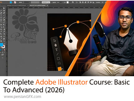 آموزش دوره کامل ادوبی ایلوستریتور 2026 از مقدماتی تا پیشرفته - Complete Adobe Illustrator Course: Basic To Advanced (2026)