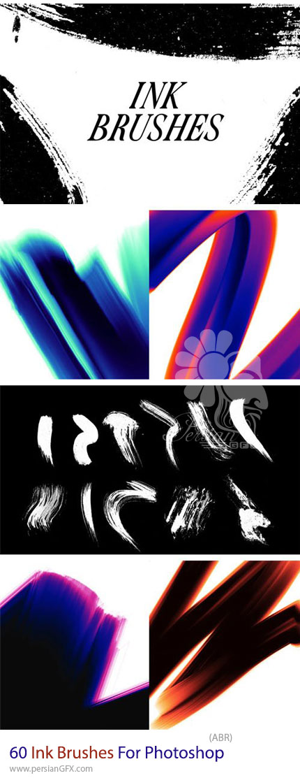دانلود 60 براش جوهری برای فتوشاپ - Ink Brushes For Photoshop