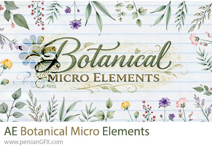 دانلود پروژه افترافکت المان های موشن بت و جقه برای ساخت موشن گرافیک + آموزش - Botanical Micro Elements