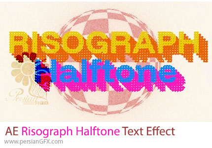 دانلود پروژه افترافکت افکت متن هافتون به سبک چاپ ریسوگراف + آموزش - Risograph Halftone Text Effect