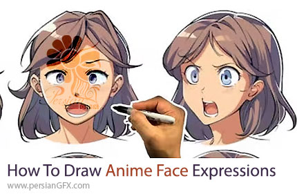 آموزش گام به گام طراحی حالتهای چهره انیمه - How To Draw Anime Face Expressions