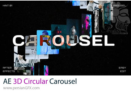 دانلود پروژه افترافکت اسلایدشو کاروسل سه بعدی دایره ای + آموزش - 3D Circular Carousel