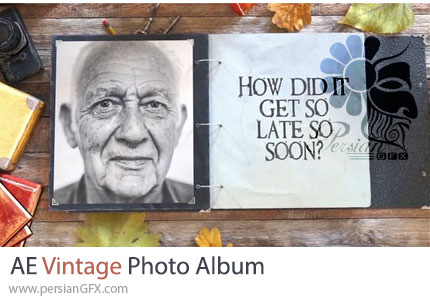 دانلود پروژه افترافکت اسلایدشو آلبوم عکس خاطره‌انگیز وینتیج + آموزش - Vintage Photo Album