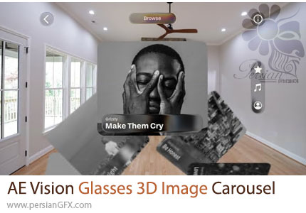 دانلود پروژه افترافکت اسلایدشو کاروسل سه بعدی برای معرفی محصولات + آموزش - Vision Glasses 3D image Carousel