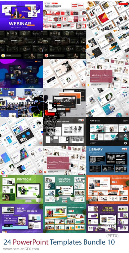 دانلود مجموعه 24 پرزنتیشن پاورپوینت برای کسبوکار و آموزش - PowerPoint Templates Bundle 10