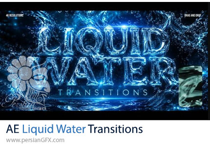 دانلود پروژه افترافکت ترانزیشن جریان آب + آموزش - Liquid Water Transitions