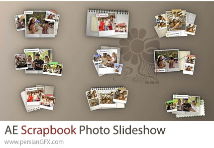 دانلود پروژه افترافکت اسلایدشو عکس به سبک دفتر خاطرات + آموزش - Scrapbook Photo Slideshow