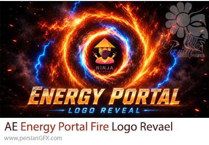 دانلود پروژه افترافکت نمایش لوگو با افکت شعله‌های آتش و انرژی + آموزش - Energy Portal Fire Logo Revael