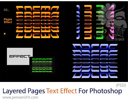 دانلود افکت متن صفحات لایه‌لایه برای فتوشاپ - Layered Pages Text Effect For Photoshop
