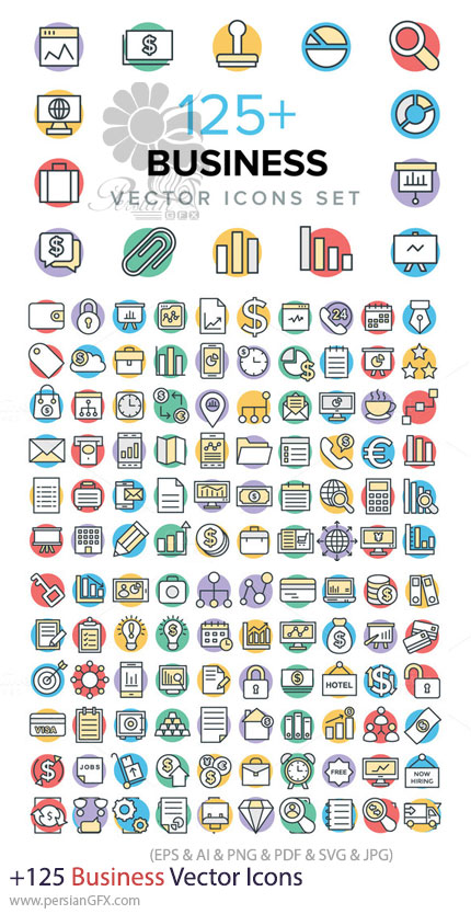 دانلود بیش از 125 آیکون وکتور تجاری - Business Vector Icons