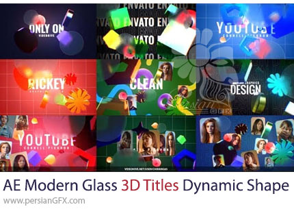 دانلود پروژه افترافکت تایتل‌های سه‌بعدی شیشه‌ای مدرن با انیمیشن اشکال پویا - Modern Glass 3D Titles Dynamic Shape Animations