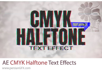 دانلود پروژه افترافکت افکت متن هافتون با رنگهای CMYK به سبک چاپی + آموزش - CMYK Halftone Text Effects