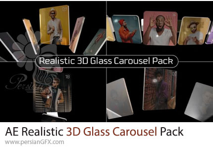 دانلود پروژه افترافکت اسلایدشو کاروسل شیشهای واقعگرایانه - Realistic 3D Glass Carousel Pack