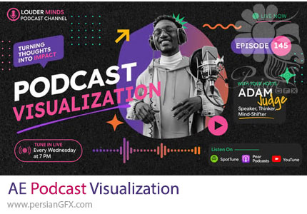 دانلود پروژه افترافکت ویژوالایزر پادکست + آموزش - Podcast Visualization