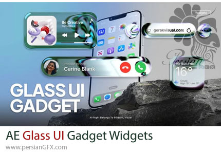 دانلود پروژه افترافکت ویجتهای رابط کاربری شیشهای + آموزش - Glass UI Gadget Widgets