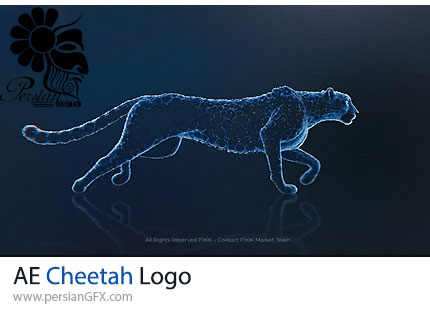 دانلود پروژه افترافکت نمایش لوگو با حرکت یوزپلنگ با افکت ذرات درخشان - Cheetah Logo