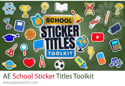 دانلود پروژه افترافکت جعبه ابزار تایتل های استیکری مدرسه + آموزش - School Sticker Titles Toolkit
