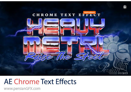 دانلود پروژه افترافکت ایجاد نوشته‌های کرومی، براق و سینمایی + آموزش - Chrome Text Effects