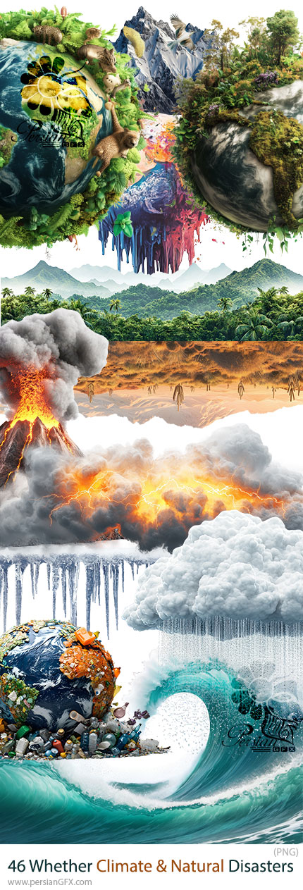 دانلود 46 المان PNG با موضوع تغییرات اقلیمی و بلایای طبیعی - Whether Climate & Natural Disasters