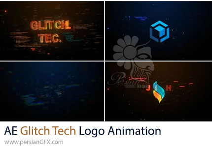 دانلود پروژه افترافکت انیمیشن لوگو با افکت گلیچ و تکنولوژی + آموزش - Glitch Tech Logo Animation