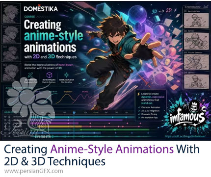 آموزش ساخت انیمیشن به سبک انیمه با تکنیکهای 2D و 3D با تریدی مکس، افترافکت و فتوشاپ - Creating Anime-Style Animations With 2D & 3D Techniques