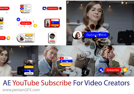 دانلود پروژه افترافکت انیمیشن سابسکرایب خلاقانه برای تولیدکنندگان محتوا + آموزش - Creative YouTube Subscribe For Video Creators