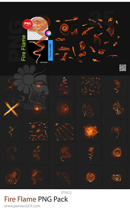 دانلود پک PNG شعله و آتش با کیفیت بالا - Fire Flame PNG Pack
