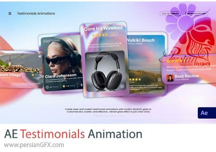 دانلود پروژه افترافکت انیمیشن نمایش نظرات مشتریان + آموزش - Testimonials Animation
