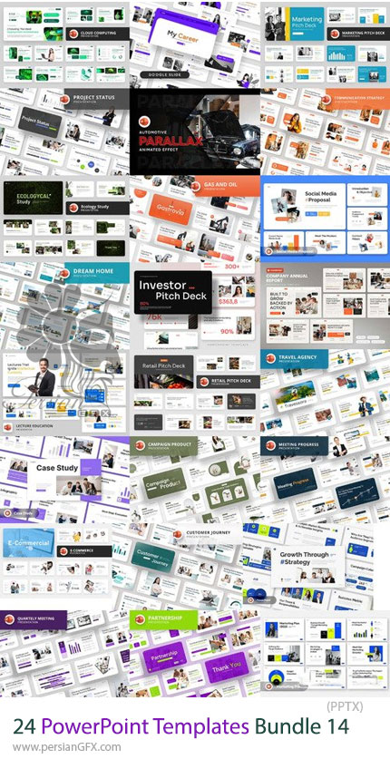 دانلود مجموعه 24 پرزنتیشن پاورپوینت برای کسبوکار و آموزش - PowerPoint Templates Bundle 14