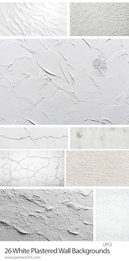 دانلود 26 پسزمینه با کیفیت بالا از دیوارهای سفید گچکاریشده - White Plastered Wall Backgrounds