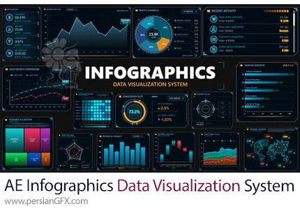 دانلود پروژه افترافکت نمودار اینفوگرافیک و نمایش داده + آموزش - Infographics Data Visualization System