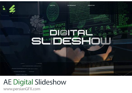 دانلود پروژه افترافکت اسلایدشو با افکت دیجیتالی + آموزش - Digital Slideshow