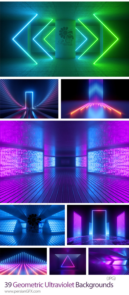 دانلود 39 بک گراند هندسی انتزاعی فرابنفش - Abstract Geometric Ultraviolet Backgrounds