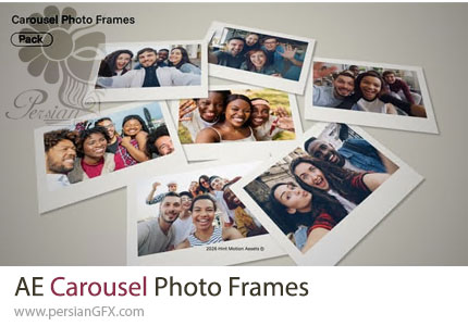 دانلود پروژه افترافکت اسلایدشو با فریم عکس کاروسل + آموزش - Carousel Photo Frames