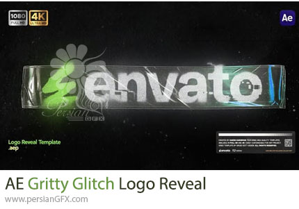 دانلود پروژه افترافکت نمایش لوگو با افکت گلیچ خشن + آموزش - Gritty Glitch Logo Reveal
