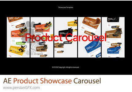 دانلود پروژه افترافکت پرومو تبلیغاتی محصولات به سبک کاروسل + آموزش - Product Showcase Carousel