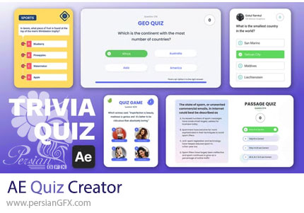 دانلود پروژه افترافکت ساخت آزمون و کوییز + آموزش - Quiz Creator