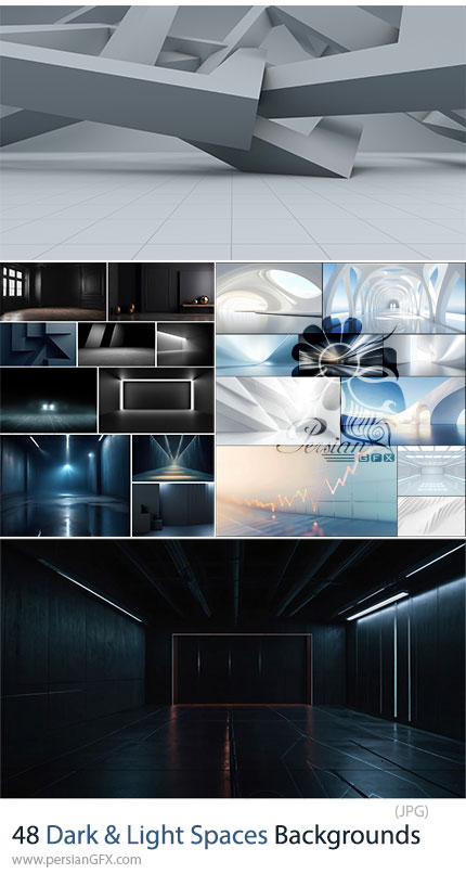 دانلود 48 پسزمینه فضاهای تاریک و روشن - Dark & Light Spaces Backgrounds