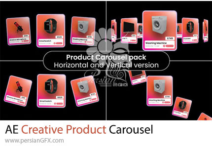 دانلود پروژه افترافکت پرومو تبلیغاتی محصولات به سبک کاروسل + آموزش - Creative Product Carousel