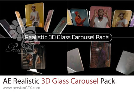 دانلود پروژه افترافکت اسلایدشو کاروسل شیشهای سهبعدی - Realistic 3D Glass Carousel Pack